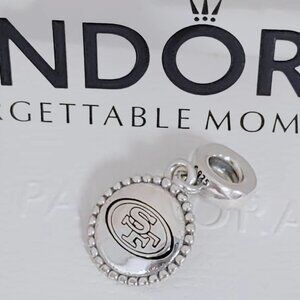Pandora NFL SAN FRANCISCO 49ERS Football Team Dangle Charm S925 Silver with box